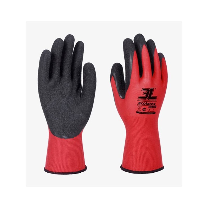 GUANTE  POLIESTER  LATEX  NEGRO