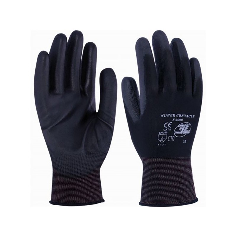 GUANTE  NYLON  NEGRO  PU