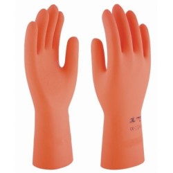 GUANTE  LATEX  INDUSTRIAL  NARANJA