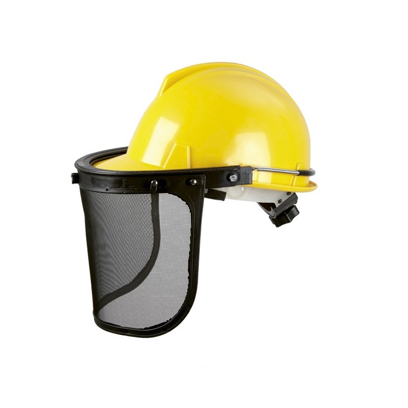 PANTALLA  FACIAL  CON  CASCO  Y  MALLA  METÁLICA
