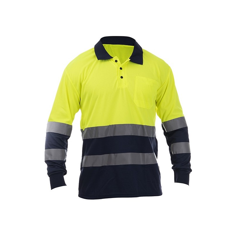 POLO  AV  M/LARGA  AMARILLO/AZUL